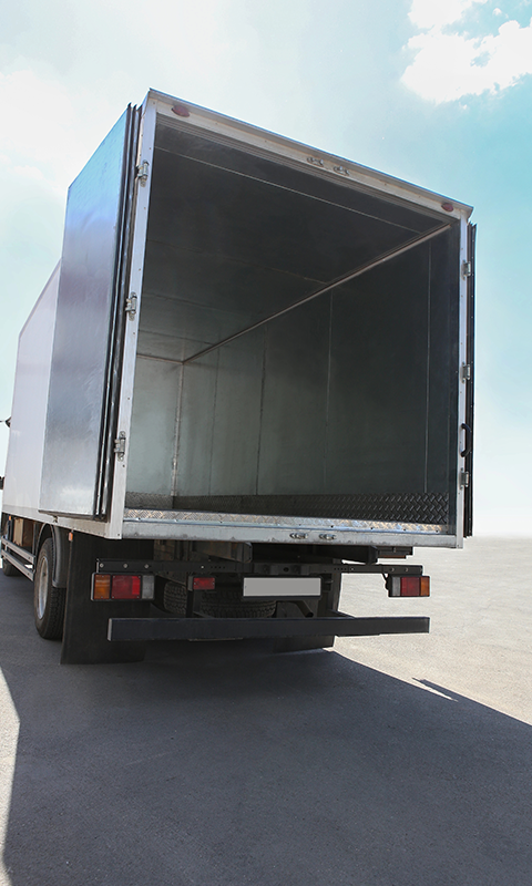 Clean cargo truck interior showing secure freight transport capabilities for Eastern US deliveries